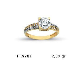 Beelo Gold 14K Altın Tek Taş Yüzük BGTTA281