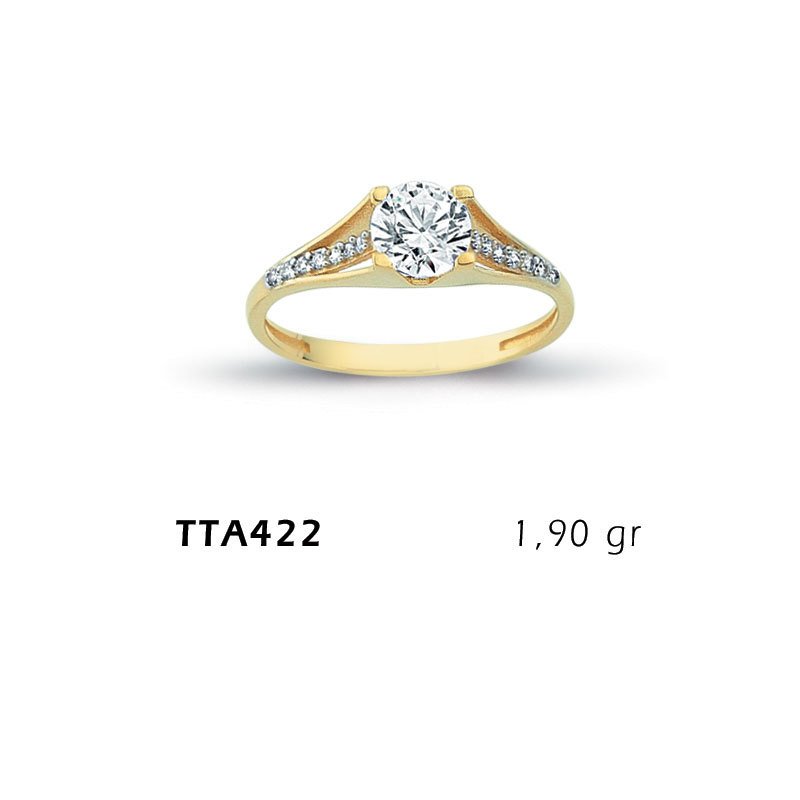 Beelo Gold 14K Altın Tek Taş Yüzük BGTTA422