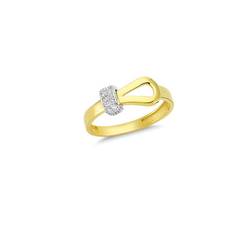 Beelo Gold 14K Altın Taşlı Düğüm Yüzük