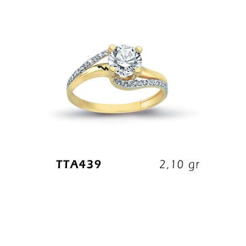 Beelo Gold 14K Altın Tek Taş Yüzük BGTTA439