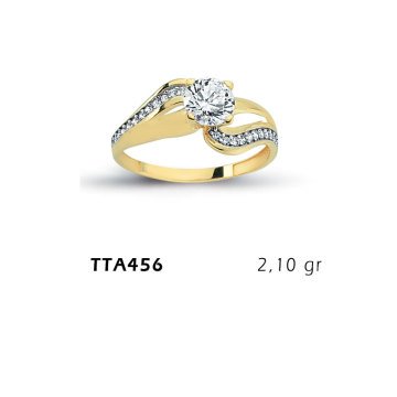 Beelo Gold 14K Altın Tek Taş Yüzük BGTTA460