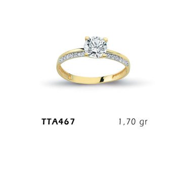 Beelo Gold 14K Altın Tek Taş Yüzük BGTTA467