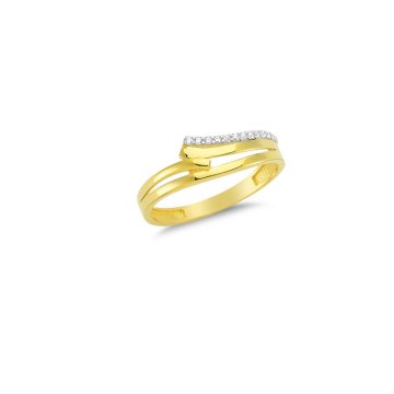 Beelo Gold 14K Altın Taşlı Tasarım Yüzük
