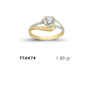 Beelo Gold 14K Altın Tek Taş Yüzük BGTTA474