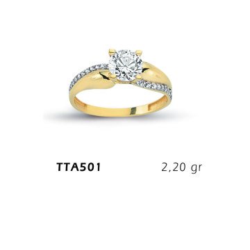 Beelo Gold 14K Altın Tek Taş Yüzük BGTTA501