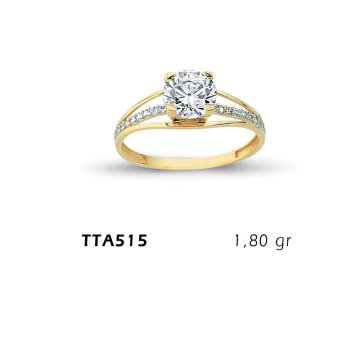 Beelo Gold 14K Altın Tek Taş Yüzük BGTTA515