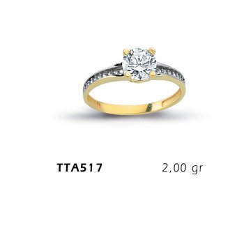 Beelo Gold 14K Altın Tek Taş Yüzük BGTTA517