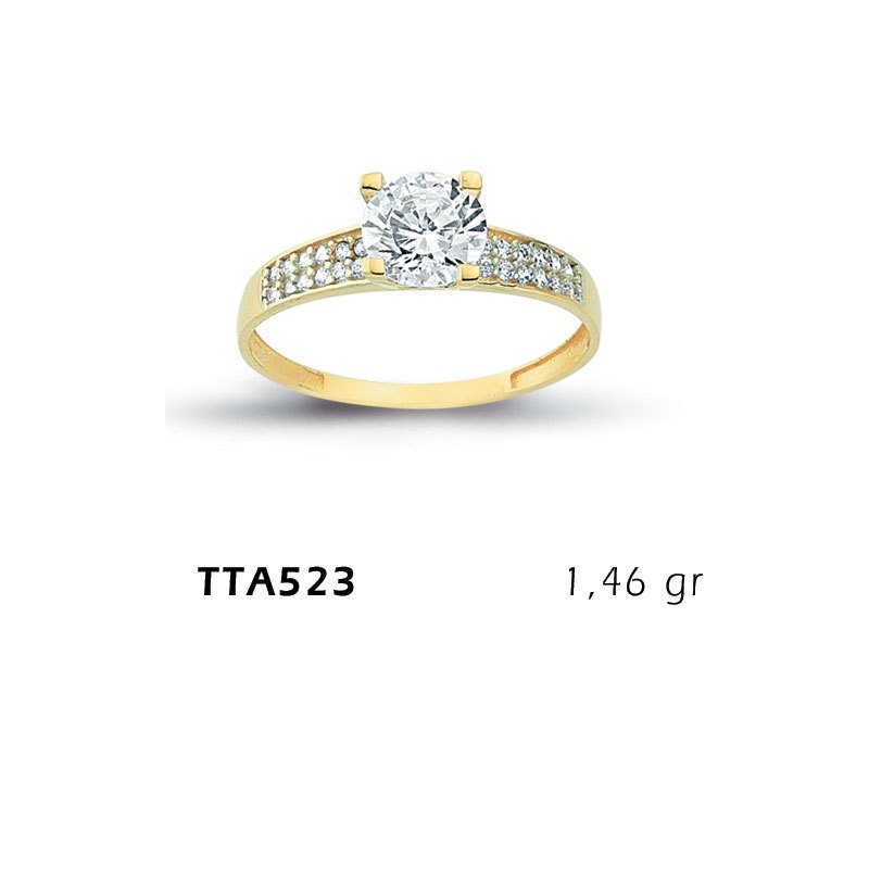 Beelo Gold 14K Altın Tek Taş Yüzük BGTTA523
