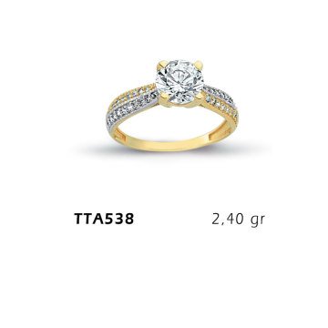 Beelo Gold 14K Altın Tek Taş Yüzük BGTTA538