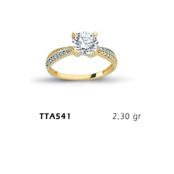 Beelo Gold 14K Altın Tek Taş Yüzük BGTTA541