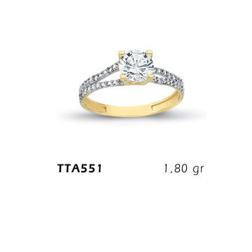 Beelo Gold 14K Altın Tek Taş Yüzük BGTTA551
