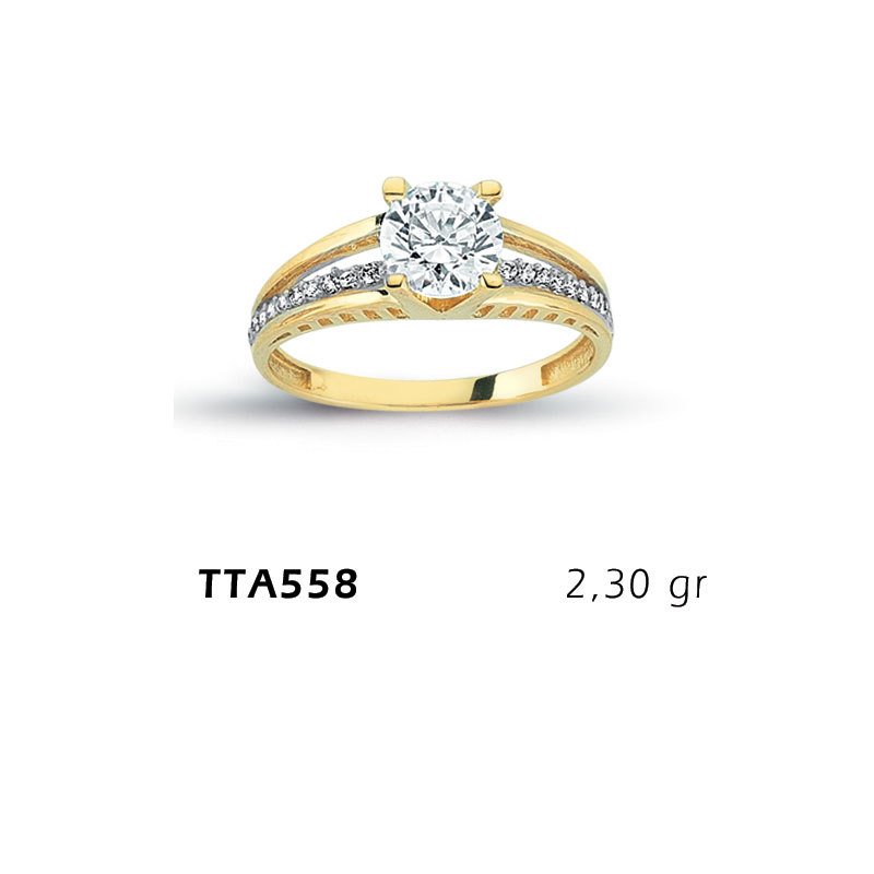 Beelo Gold 14K Altın Tek Taş Yüzük BGTTA558