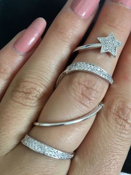 Beelo Silver  925K Gümüş Yıldız Eklem Yüzük