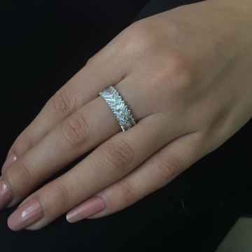 Beelo Silver  925K Gümüş Baget Yüzük