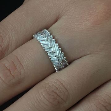 Beelo Silver  925K Gümüş Baget Yüzük
