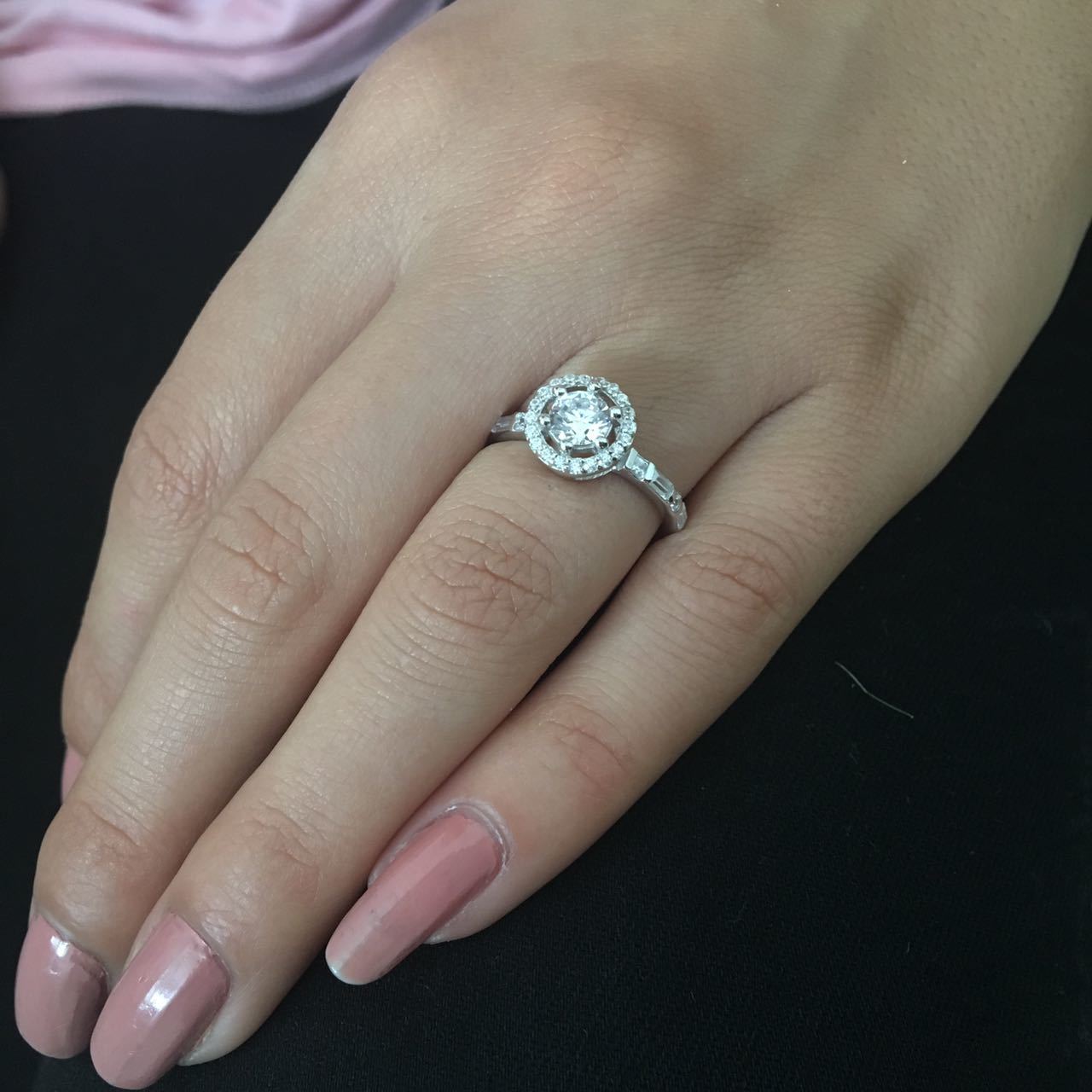 Beelo Silver 925K Gümüş Tek Taş Baget Yüzük