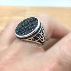 onix taşlı gümüş erkek yüzüğü elt208e4