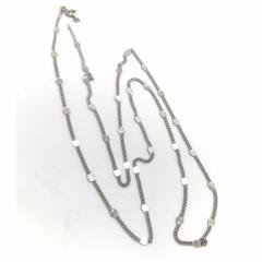 Gümüş plakalı zincir kolye