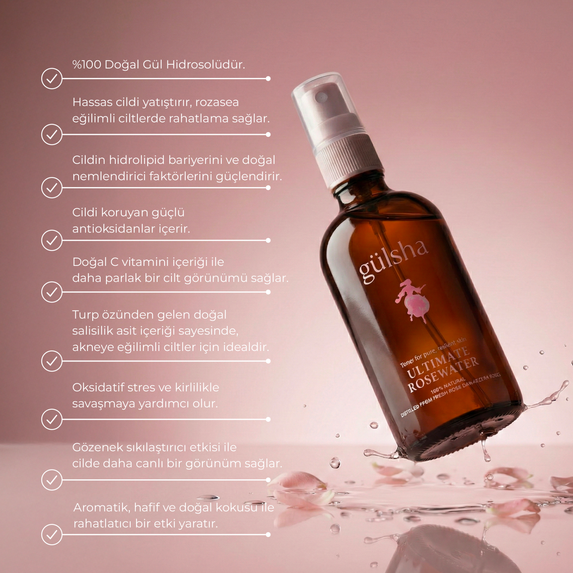 Tam Gül Suyu 100 ml