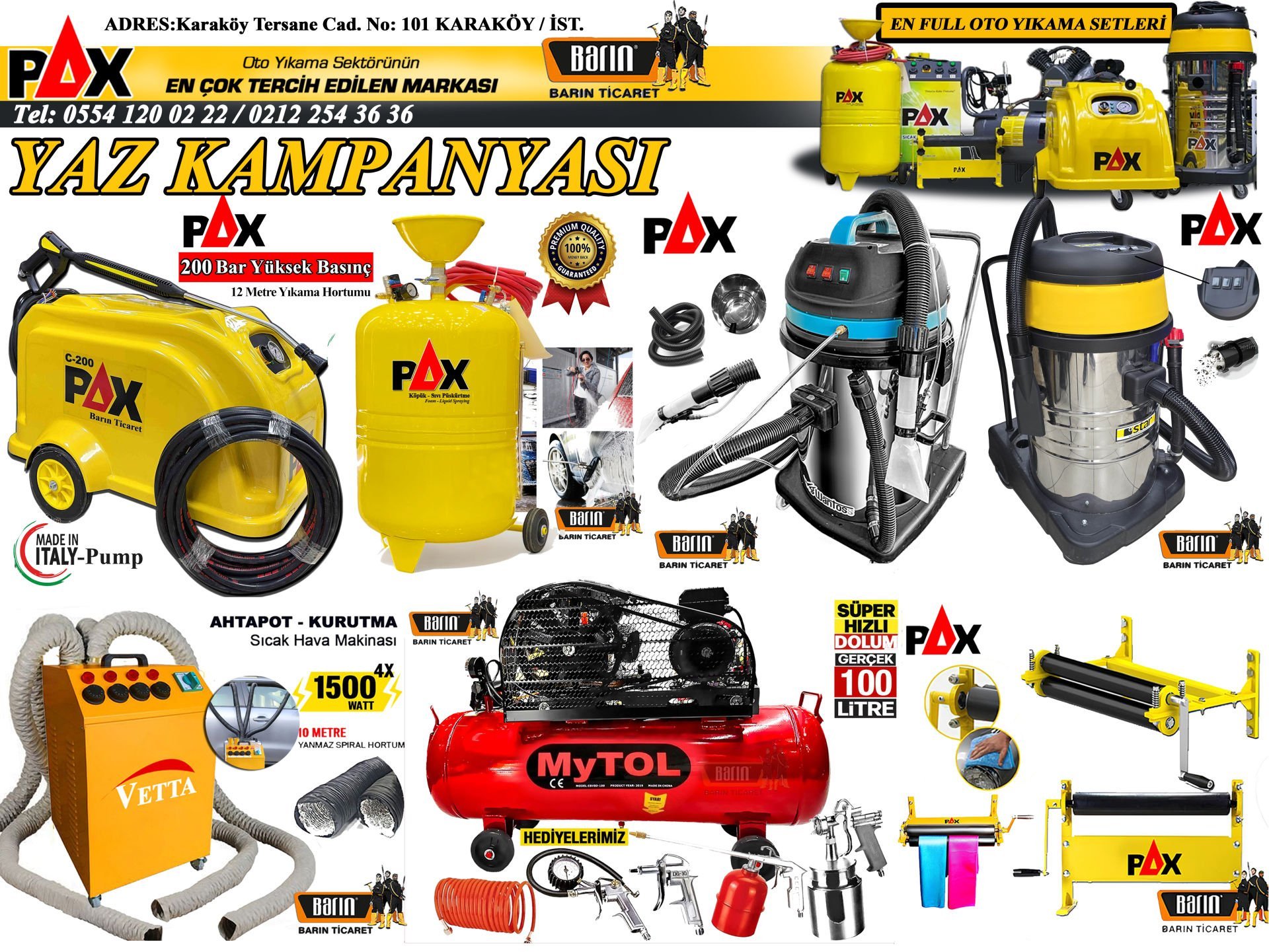 Profesyonel Pax Oto Yıkama Ve Oto Kuaför Seti