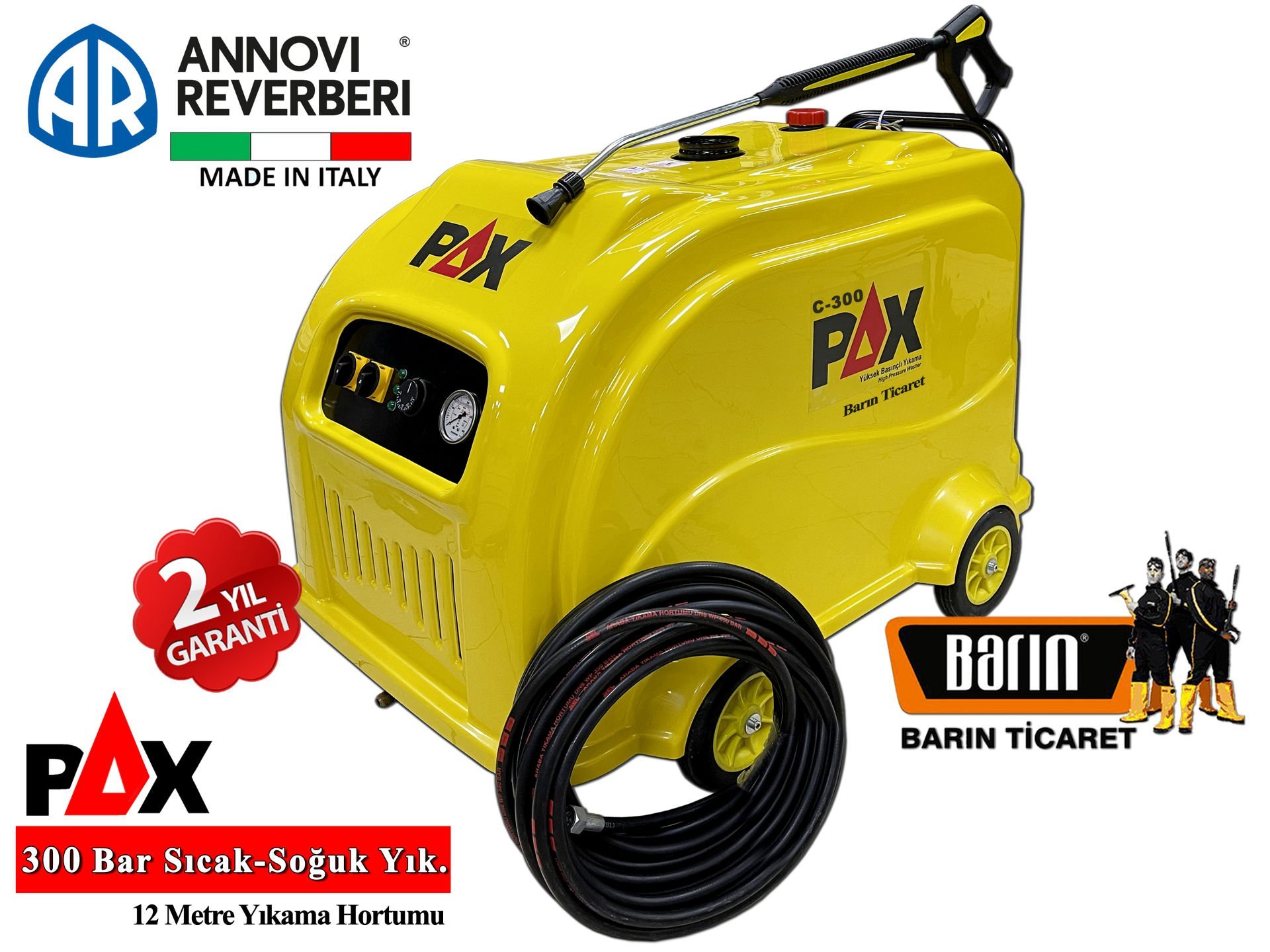 Pax 300 Bar Yüksek Basınçlı Sıcak Soğuk Oto Yıkama Makinesi