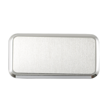 Yaka İsimlik Metal Gümüş Dikdörtgen 3,4x6 cm