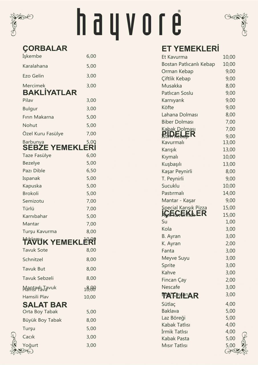 menü örnekleri 29
