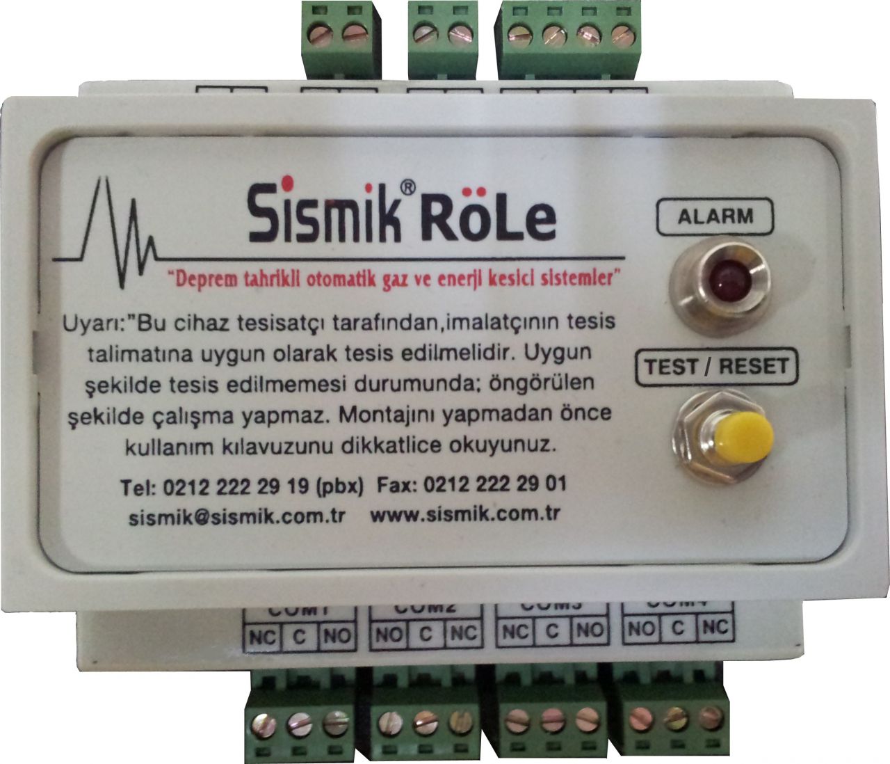 SİSMİK RÖLE | Kontrol Paneli | 1 IN / 4 OUT Standart