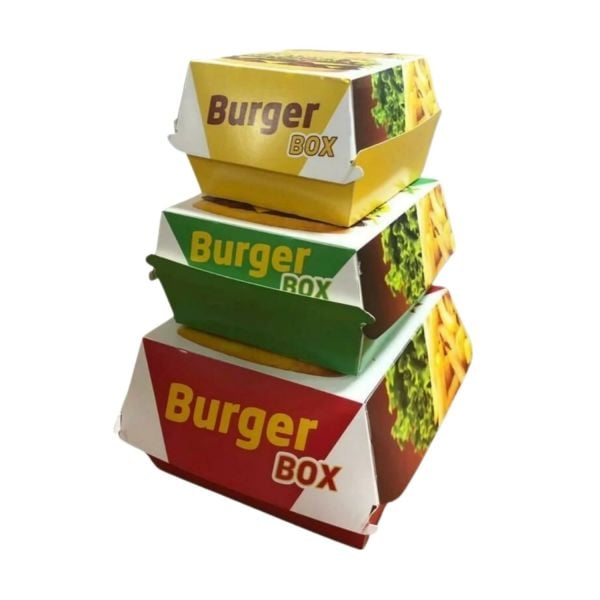 Hamburger Kutusu Büyük Boy 14 x 14 x 9 cm (DESENLİ)