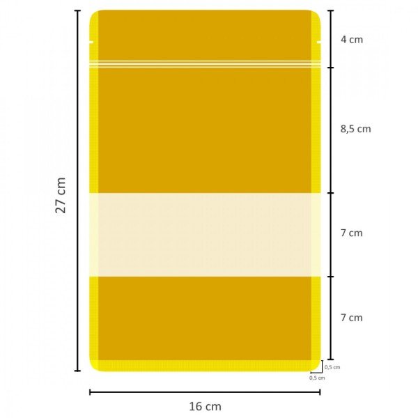 Kraft Pencereli Kilitli Doypack 16x27cm