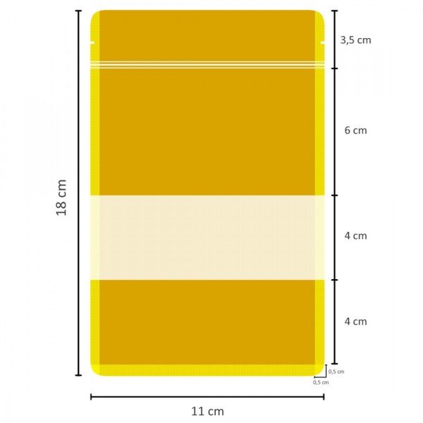 Beyaz Kraft Pencereli Kilitli Doypack 11x18 cm