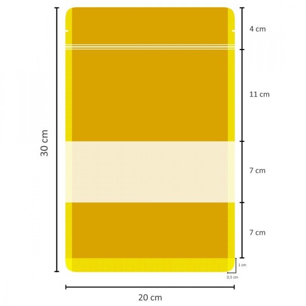 Beyaz Kraft Pencereli Kilitli Doypack 20x30cm