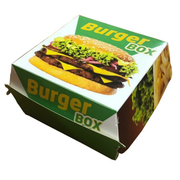 Hamburger Kutusu Orta Boy 12x12x7cm (DESENLİ)