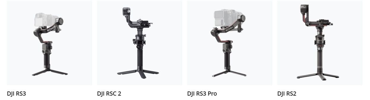 DJI RS3, RSC 2, RS3 Pro, RS2 Farklar