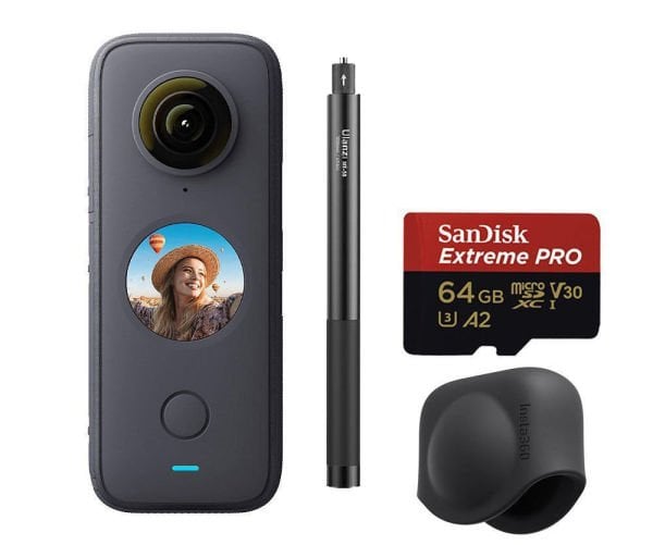 Insta360 One X2 + Invisible Stick + Sandisk 64gb Hafıza Kartı + Lens Cap