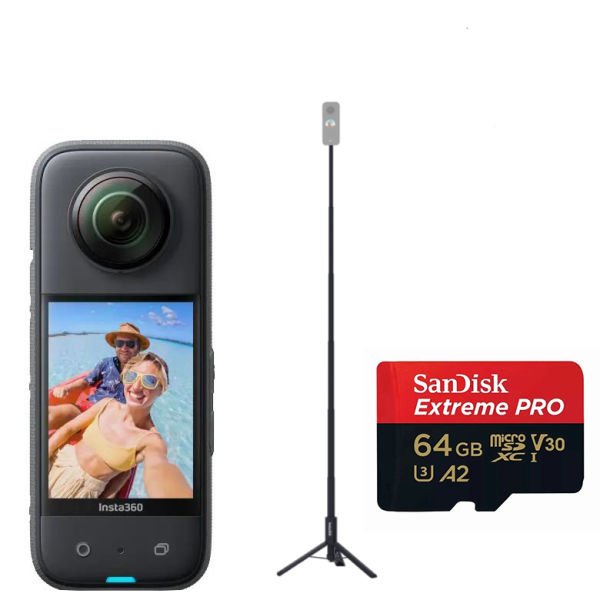 Insta360 X3 360 Derece Kamera + 2-in-1 Tripod + Hafıza Kartı