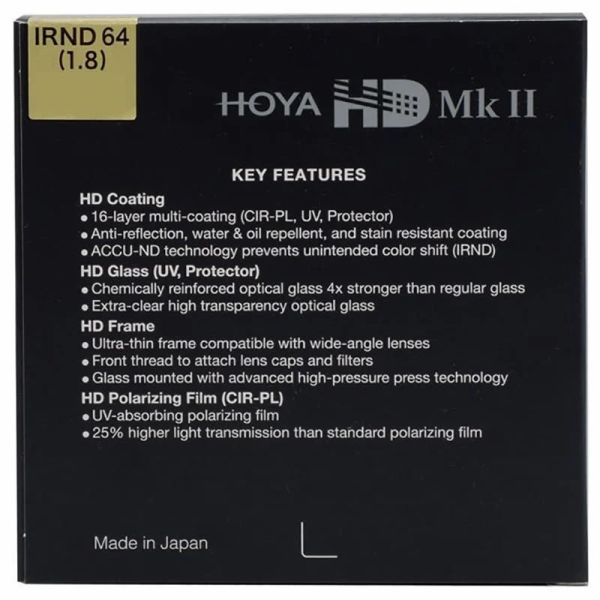 Hoya 67mm HD MK II IR ND64 Filtre (6 Stop)