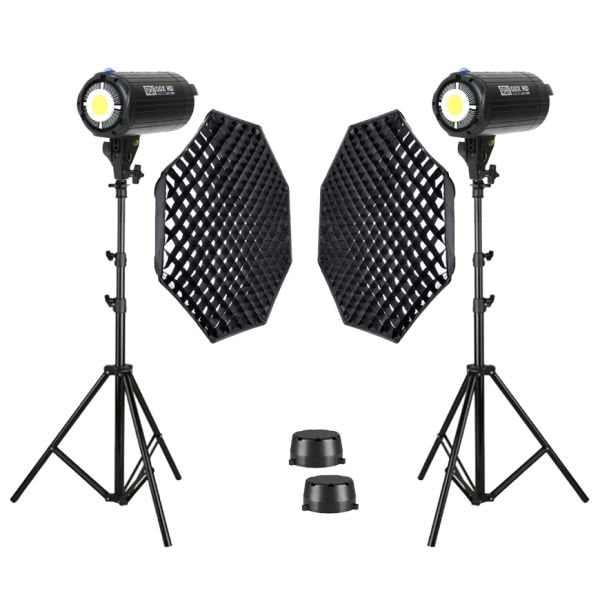 GDX HD-200W Led Video Işığı 2'li Full Set (120 Octagon Softbox + 260cm Işık Ayağı)