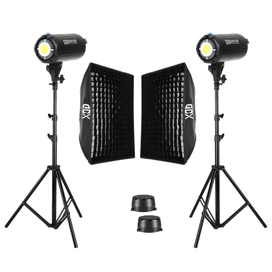 GDX HD-200W Led Video Işığı 2'li Full Set (60x90 Softbox + 260cm Işık Ayağı)