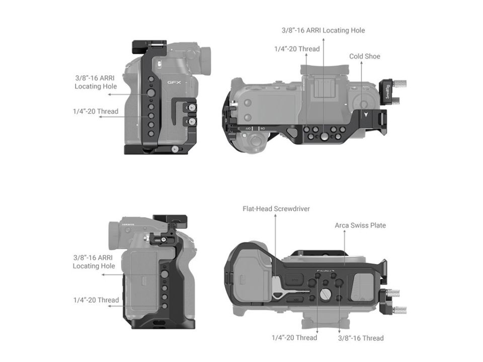 SmallRig 3715 GFX100S / 50S için Kafes ve Kablo Kıskacı