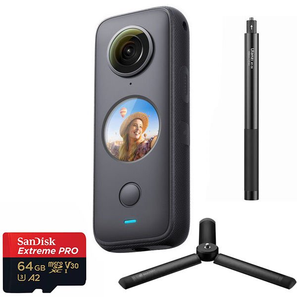 Insta360 One X2 + Insta360 All-Purpose Tripod + Invisible Stick + Hafıza Kartı