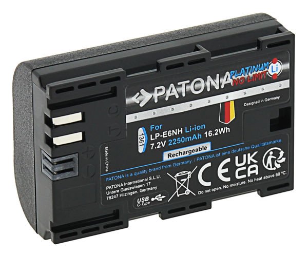 Patona Platinum Canon LP-E6NH USB-C Girişli Batarya Pil