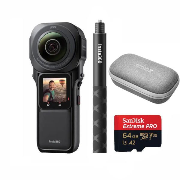Insta360 ONE RS 1-Inch 360 Edition Kamera + Stick + Çanta + Hafıza Kartı