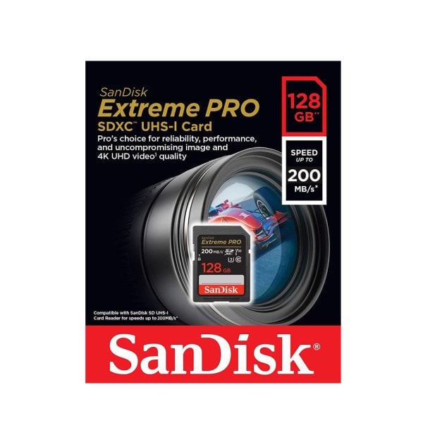 SanDisk 128GB Extreme Pro SDHC/SDXC Hafıza Kartı (200mb)
