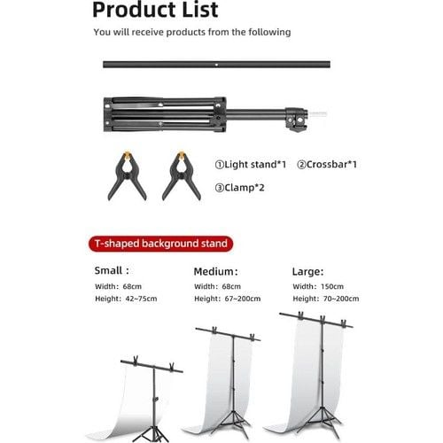 Camten BS-10 Taşınabilir 80x160cm PVC Fon ve Stand Kit