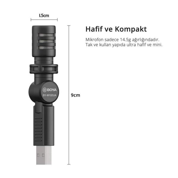 Boya BY-M100UA Kompakt USB Bilgisayar Mikrofonu