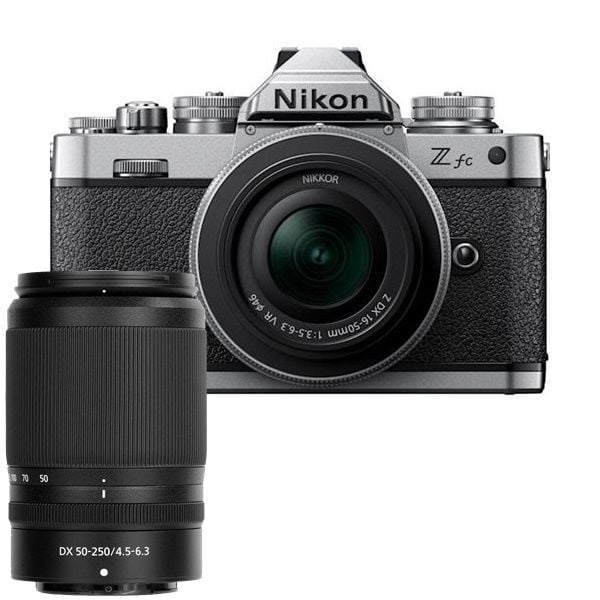 Nikon Z fc 16-50mm + 50-250mm Lens VR Çift Lensli Set (Gümüş) (4000 TL Geri Ödeme)