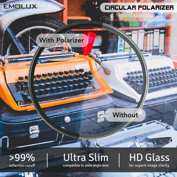 Emolux 72mm DLP Slim Circular Polarize Filtre
