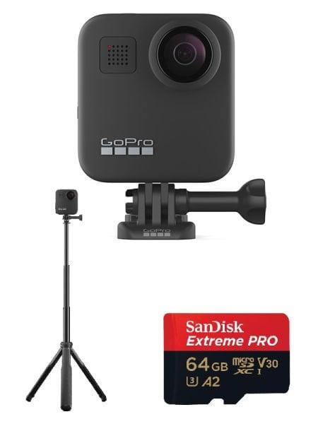 GoPro MAX 360 Derece Aksiyon Kamera + Grip + Tripod + Hafıza Kartı