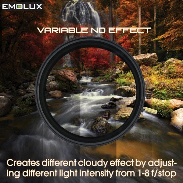 Emolux 82mm 2 in 1 Variable ND 2-400 + Circular Polarize Filtre